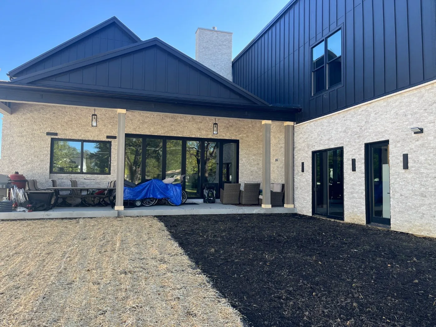 Storm damage documentation on a Wood Wind commercial building